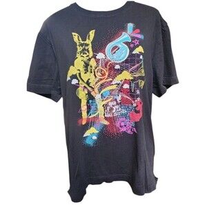 Robert Graham Psychedelic Rabbit Black T-shirt Size Large